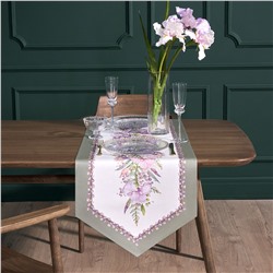 ДОРОЖКА "ИРИСЫ" 45Х145СМ, 100% ХЛОПОК,ТВИЛ C ПРОПИТКОЙ БЕЛЫЙ