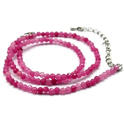 Чокер из кальцита огранка 3мм цвет розовый, 40см, 6,8г