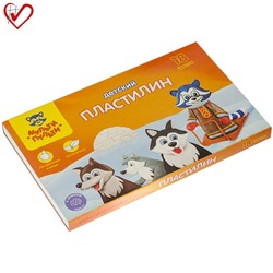 Пластилин Мульти-Пульти "Енот на Аляске", 18 цветов, 270г, со стеком, картон