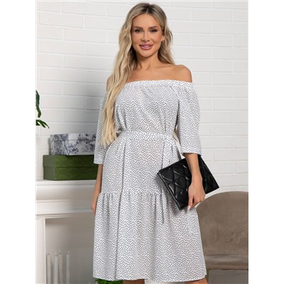 Платье с поясом Дафна (белое) П15522-8М