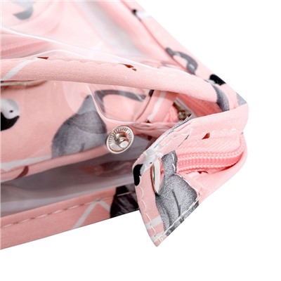 Набор косметичек 3 в 1 "Фламинго".