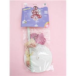 Набор воздушных шаров 11 шт. + стойка 110 см "Clear glitter balloons", red