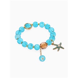 Браслет детский «Выбражулька» морская звезда, цвет голубой в золоте