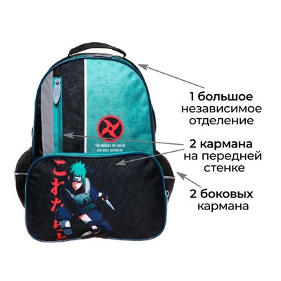 Рюкзак школьный, 37×26×13 см, эргономичная спинка, Calligrata TOP «Аниме боец»