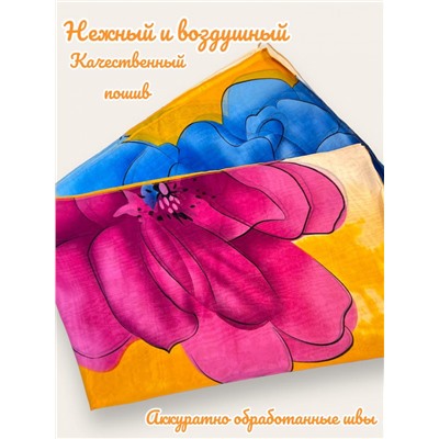 Шарф шифоновый с цветочным рисунком 3D Арт М52/11