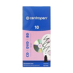 Маркер для CD/DVD Centropen 4616, диаметр узла 1.2 мм, линия 0.6 мм, синий