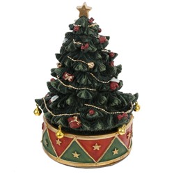 GAEM Фигурка декоративная с муз и движ "Елка", L12 W12 H17 см