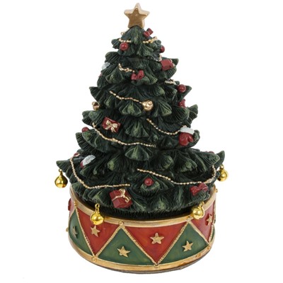 GAEM Фигурка декоративная с муз и движ "Елка", L12 W12 H17 см