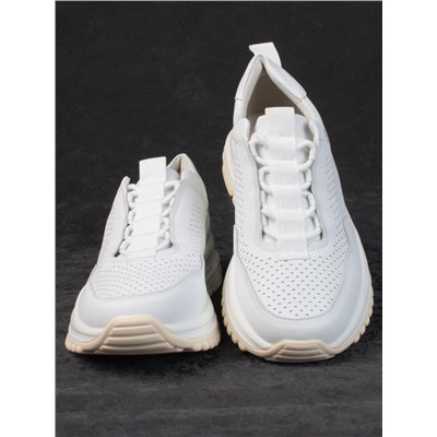 05-PDL250-1 WHITE Кроссовки женские (натуральная кожа)
