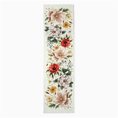 Дорожка на стол Этель Red flowers 40×146 см, 100% хлопок, саржа 190 г/м²
