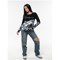 Лонгслив "Горы" женский черный