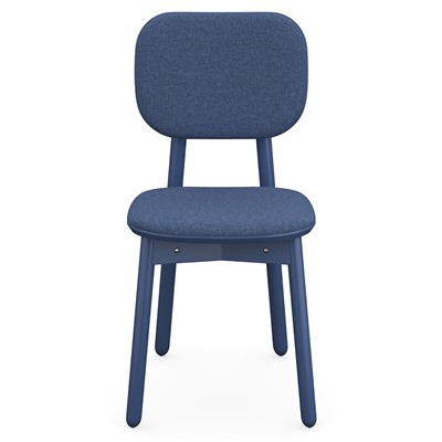 Стул с обивкой Saga, рогожка, синий