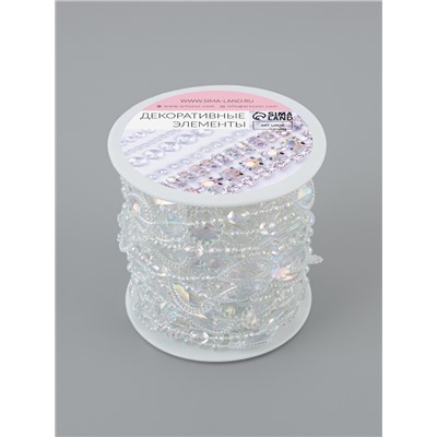 Бусы на нитях, с голографией, 15 мм, 9±1 м, прозрачные
