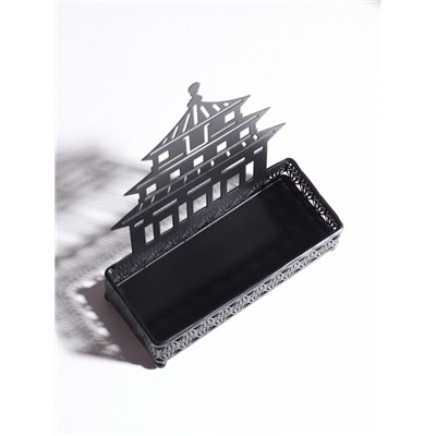 Подставка для мелочей металл «Дворец», чёрный, 6.3×14.5×18.5 см