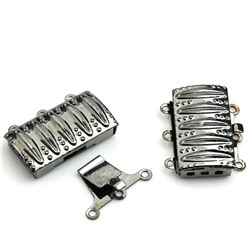 Замок раздвижной цв.черный никель, 19*15мм