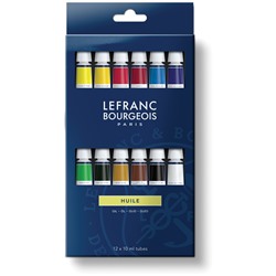 Набор красок масло Lefranc&Bourgeois "Fine oil", тубы, 12 цветов, 10мл, картонная коробка