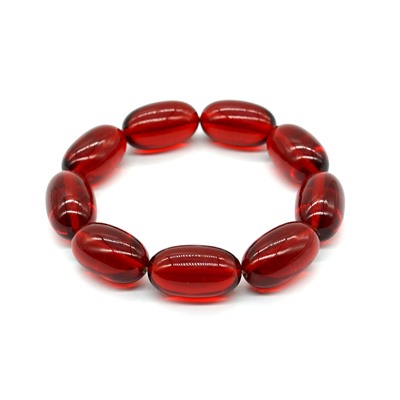 Браслет из янтаря овал 14*23мм вишня