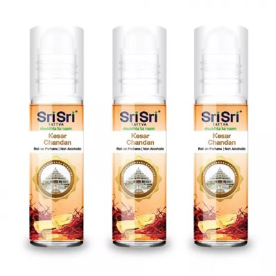 Набор роликовых духов Шафран и Сандал (3 x 10 мл), Kesar Chandan Roll-On Perfume Set, произв. Sri Sri Tattva