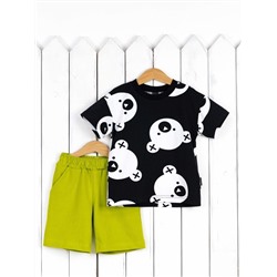 Комплект детский Baby Boom КД367/6-К мишки на черном + цитрон Б100