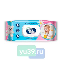 Салфетки влажные Ultra Fresh Baby для детей и мам, с клапаном, 72 шт.