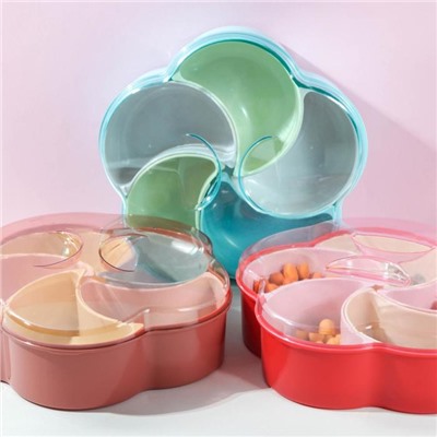 Менажница с крышкой «Барокко», 26×25×7 см, 5 съёмных ячеек, МИКС