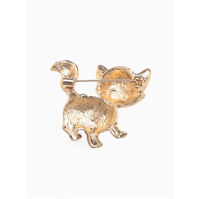 Брошь «Котёночек», цвет белый в золоте