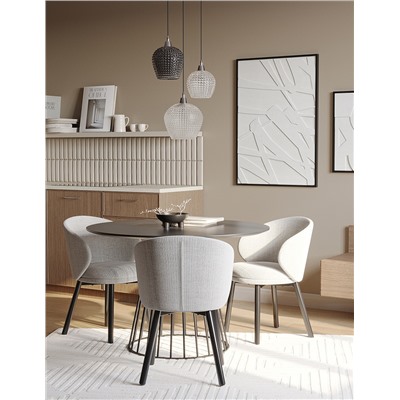 Стол обеденный Tyra, Ø110 см, белый/золотой