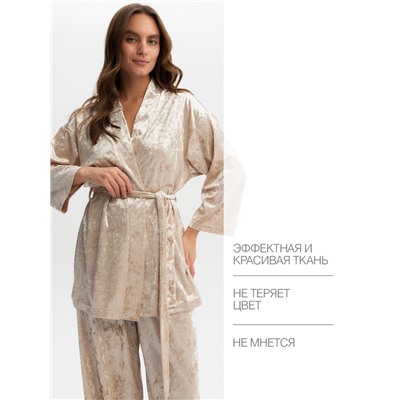 Комплект женский (жакет, брюки) KAFTAN Velvet р. 48-50, бежевый