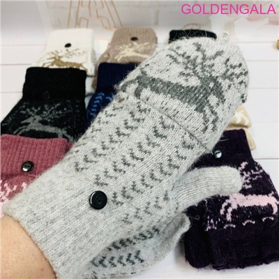 Варежки-перчатки женские теплые с начесом Арт 9 тип 2