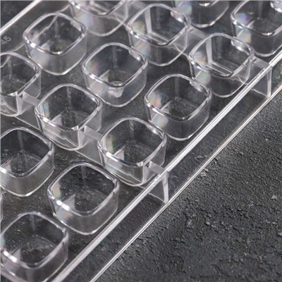 Форма для конфет и шоколада KONFINETTA «Куб», пластик, 27.5×13.5×3 см, 21 ячейка (2.5×2.5 см), прозрачная