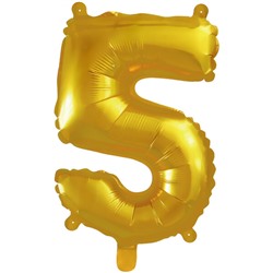 Шар фольгированный 81 см “Цифра 5” (золото)