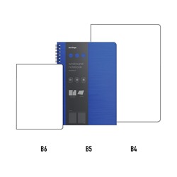 Бизнес-тетрадь В5+, 80л., Berlingo "Steel&Style", клетка, на гребне, 80г/м2, пластик. (полифом) обложка, линейка-закладка, синяя