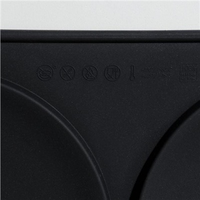 Форма для выпечки Доляна «Бискотто», силикон, 2 ячейки, 35×19.5×1.7 см, d=16 см, чёрная