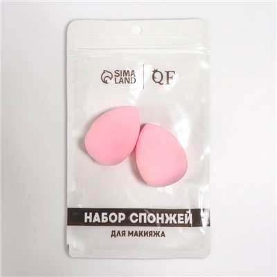 Спонжи для макияжа, набор - 2 шт., 6×4 см, увеличиваются при намокании, цвет розовый