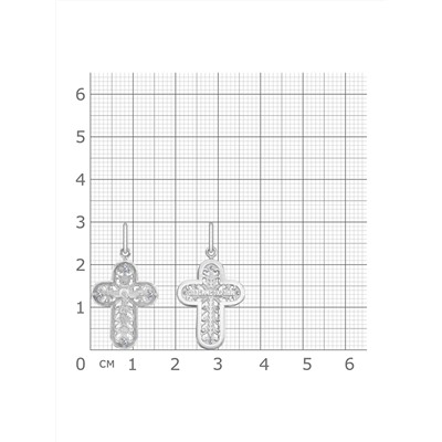Крест из серебра литье с фианитом