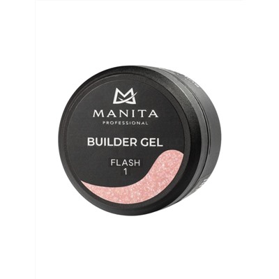 Manita Professional Гель моделирующий для ногтей с хлопьями юки / Builder Gel Flash №01, 15 мл