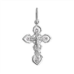 Крест с фианитом серебро 925*