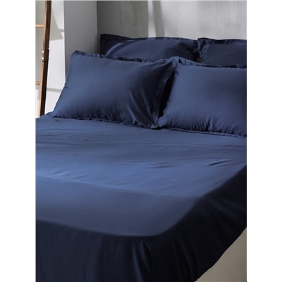 Простыня 1.5 спальная SL Home Tencel, 160×235 см, синяя, тенсель