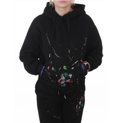 005 BLACK Костюм спортивный зимний женский (95% хлопок, 5% полиэстер)