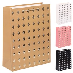 Пакет подарочный 31*40*12 Ромбы ассорти 4 вида КОКОС 232086/12/Китай