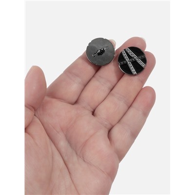 Пуговицы на ножке, d=21.5 мм, набор 5 шт., цвет чёрный, серебряный