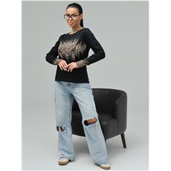 Лонгслив "Саваж" Черный Коричневый