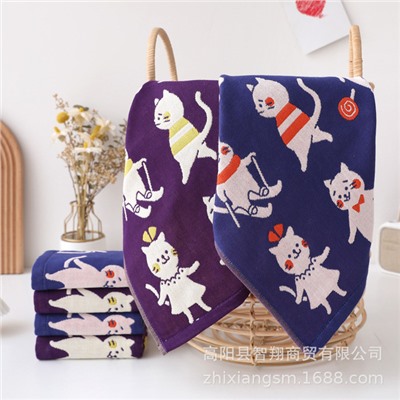 Export towels New sports cat gauze square towel Korea Soft absorbent kitchen hand wipe towel factory price wholesale