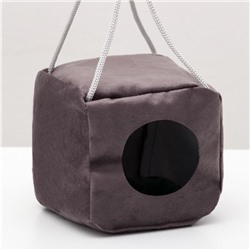 Подвесной дом для грызунов «Куб», мебельная ткань, флис, 12×12×12 см, микс цветов