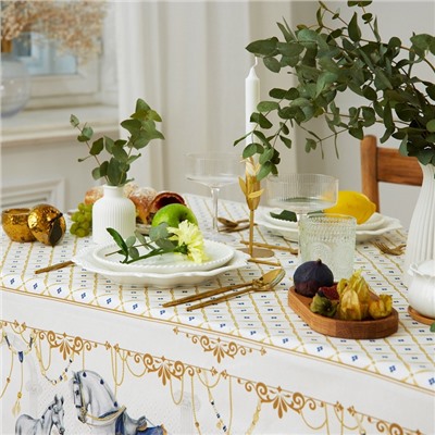 Скатерть Этель Classic 150×110 см +/-3 см с ВГМО, 100% хлопок, саржа 190 г/м²