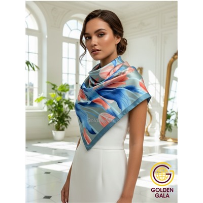 Платок шелковый "Тюльпаны" Арт 9062/9