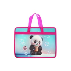 Папка с ручками А4, 100x250x340 мм, deVENTE "Yummy Panda", пластик, ручки-текстиль, для деовчки