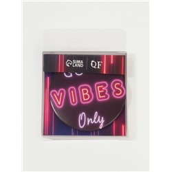 Зеркало карманное Good vibes, d=7 см, PVC - коробка, чёрное