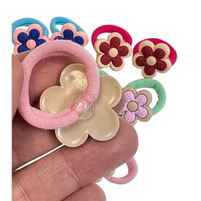 Резинки детские цветочки 10 шт 5 пар РД 1