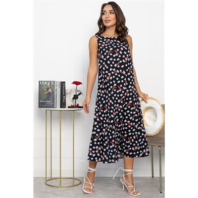 Сарафан Кампари (синий/цветы) П13995-10М